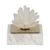 Glass Crystal Decorative Object with White Marble Base - 4" Modern Glam Accent for Home, Office, Bedroom, or Living Room - 4 of 4