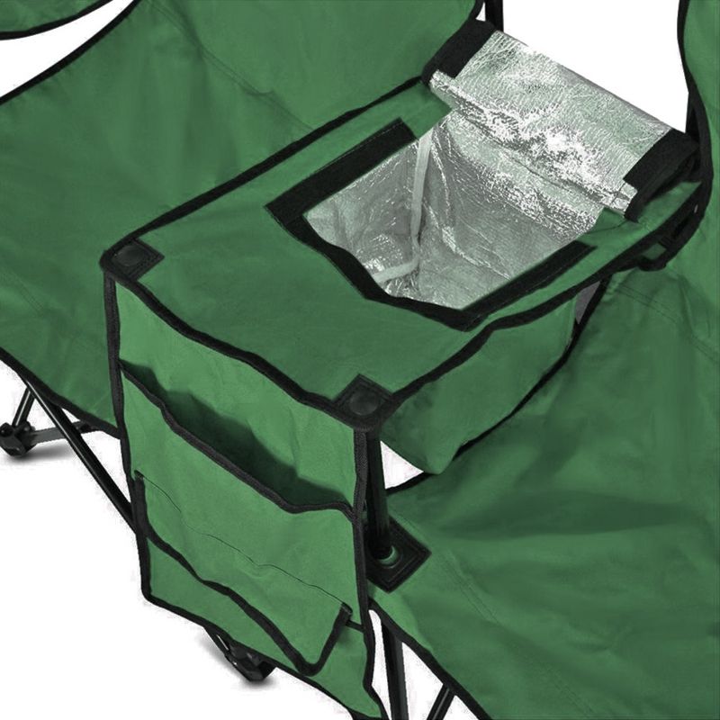GoTeam Portable Double Folding Chair w/Removable Umbrella, Cooler Bag and Carry Case, 5 of 10