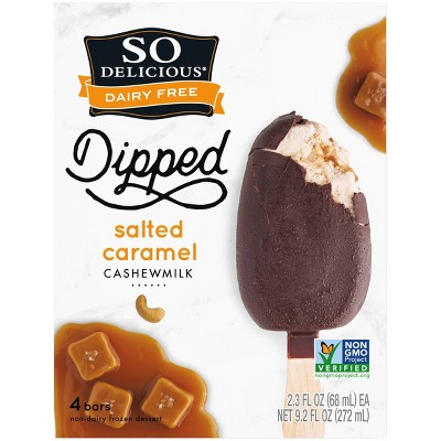 So Delicious Dipped Salted Caramel Cashew Milk Non-Dairy Frozen Dessert Bar - 4ct/9.2oz