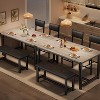 Farmhouse 4-Piece Dining Set with Upholstered Chairs & Bench - Industrial Table, 300lb Capacity, Compact 44-inch Design for Small Spaces - 3 of 4