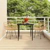 vidaXL Garden Dining Set Black Steel, Tempered Glass, Polyethylene Medium - Brown 31.5" x 31.5" x 29.1" 2 - 2 of 4