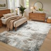 Washable Modern Abstract Rug Non Slip Low Pile Rug Soft Contemporary Throw Floor Cover Foldable Indoor Carpet for Living Room Bedroom - 4 of 4