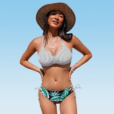 Women's Cutout Bralette Overlap High Waist Bikini Set - Cupshe : Target