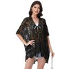 Anna-Kaci Women's Open Front Crochet Cover-Up with Floral Pattern and Short Sleeves - 4 of 4