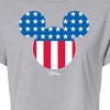 Women's - Disney - Mickey Silhouette American Flag Cropped Graphic T-Shirt - 2 of 4