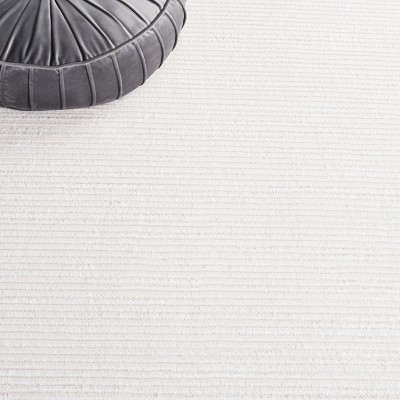 Ivory Hand-Knotted Synthetic Area Rug, 5'3" x 7'6"