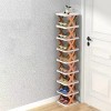 9 Tier Narrow Entryway Shoe Rack Plastic Vertical Shoe Organizer Space Saving Free Standing Shoes Storage Shelf Closet Hallway - 4 of 4