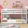 NicBex Twin over Twin Bunk Bed Pine Bed Frame Low Height Design with Ladder and Full Length Guardrail, No Box Spring Required, Space saving - image 2 of 4