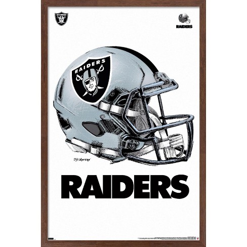 Trends International NFL Las Vegas Raiders - Drip Helmet 20 Framed Wall  Poster Prints Mahogany Framed Version 22.375 x 34