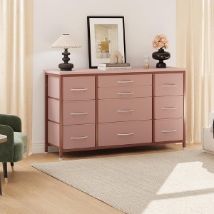 Wide Dresser with 10 Large Drawers for 55'' Long TV Stand with Power Outlet Entertainment Center - 1 of 4