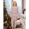 PATPAT Christmas Family Pajama Set: Reindeer and Christmas Tree Fair Isle Print Pajamas with Plaid Matching Socks - 3 of 4