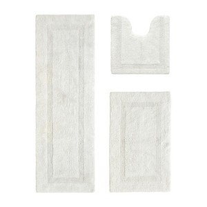 Lux Premium 100% Cotton  Ultra-Soft Tufted Solid Reversible 3 Piece Bath Rug Set, Water-Absorbent, Durable, Machine Washable Bathroom Rug - 1 of 4