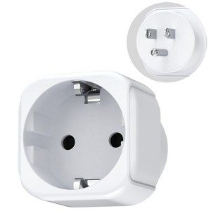 Fosmon 1 Pack EU to US Plug Adapter, European to USA Plug Adapter, Type C/E/F Plugs to Type B Compact Travel Outlet Converter for Europe to America - 1 of 4