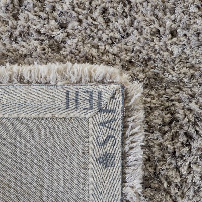 Silver Hand Tufted Rectangular Shag Area Rug 3' x 5'