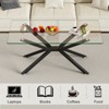 ALEXOUN 39.37Inch Rectangular Tempered Glass Coffee Table,with Metal Legs, Easy to Clean & Sturdy 220 lbs Capacity,for Living Room,Office - 2 of 4