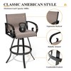 Crestlive Products Patio Sunbrella Swivel Bar Stools Set of 2 Outdoor Bar Height Barstools Aluminum Bar Chairs with High Back Armrest and Footrest - 3 of 4