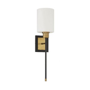 Savoy House Alvara 1 - Light Wall Light in  Matte Black/Warm Brass - 1 of 4