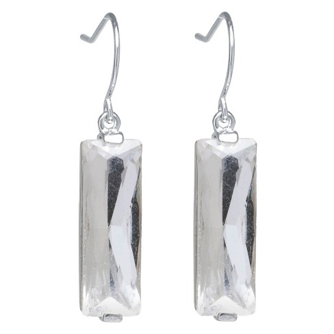 Rectangle sale crystal earrings