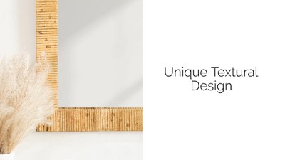 Natural Rattan Arch Wall Mirror, 20x30, Boho Design