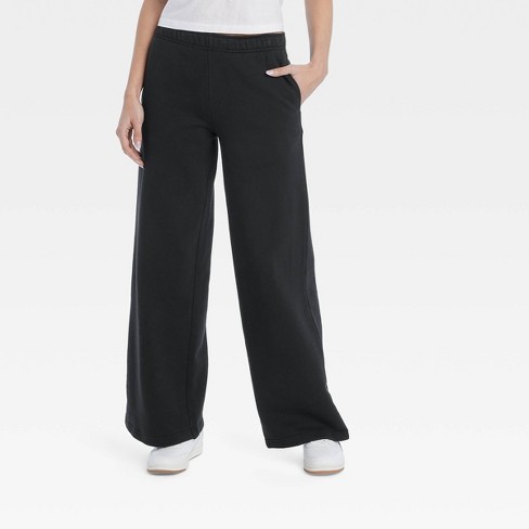 Women's High-rise Wide Leg Sweatpants - Universal Thread™ Black L : Target