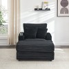 NicBex Couches for Living Room 39" Single Chaise Lounge Chair Corduroy Upholstered Sofa Sleeper Chair with Ottoman and Cup Holders - 4 of 4