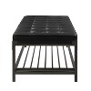 Alex Leather rectangle tufted coffee table with metal base| ARTFUL LIVINIG DESIGN - 3 of 4