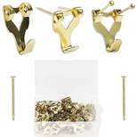 Okuna Outpost 100 Pack Heavy Picture Frame Hanger Wall Hooks with Screws, Gold, 1.3"