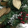 Northlight 28" Unlit Mixed Pine Berry and Burlap Poinsettia Artificial Christmas Teardrop Swag - 3 of 4
