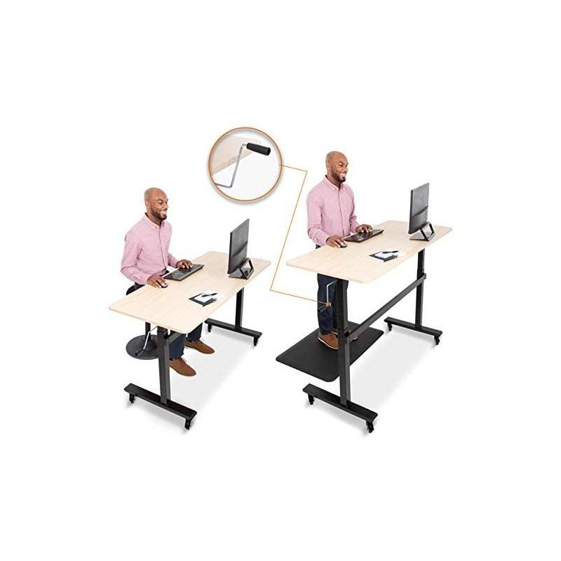 Tranzendesk Standing Desk – 55" Manual Height Adjustable Workstation – Maple – Stand Steady, 3 of 13