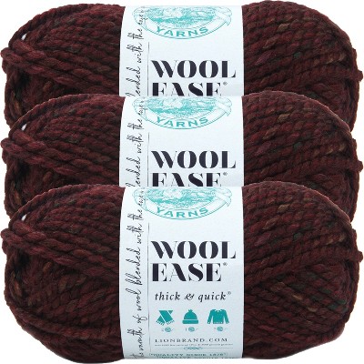 (3 Pack) Lion Brand Wool-Ease Thick & Quick Yarn - Spiced Apple