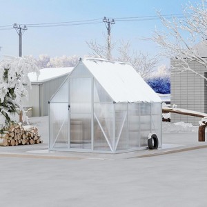 6X7 ft Polycarbonate Greenhouse with Aluminum Frame, Greenhouses with Ventilation, Aluminum Large Walk-in Greenhouses for Outdoors - 1 of 4