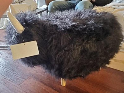 Levi Furry Yak Ottoman White - Christopher Knight Home : Target