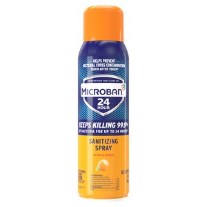 Microban Citrus Scent 24 Hour Disinfectant Sanitizing Spray - 15 fl oz - 1 of 4