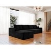 131.9"68.9" Plush Corduroy 4-Piece Modular Sectional Sofa with No Assembly Required and Comfortable Chaise Lounge - 4 of 4