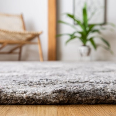 Gray and Beige Abstract Wool 5' x 8' Area Rug