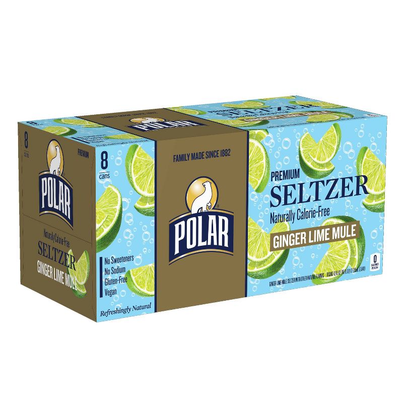 Polar Ginger Lime Mule Seltzer Water - 8pk/12 fl oz Cans, 1 of 4