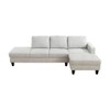 DOMETOUR 2-Piece Modern Gray White Lint Couch L-Shaped Sectional Sofa for Living Room - 2 of 4