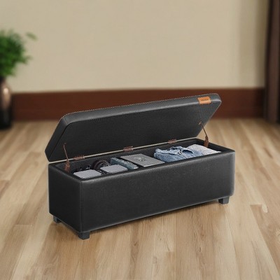 Storage Ottoman Bench, Bedroom Bench with Storage Entryway Bench, Ottoman with Storage Safety Hinges, Loads 660 lb