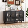 Christopher Knight Home Feyra 58'' Mid-Century Modern Storage Cabinet with 4 Glass Doors and Adjustable Shelves - 2 of 4
