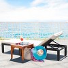Costway Patio Rattan Lounge Chair Chaise Couch Cushioned Height Adjustable Pool Garden White - 4 of 4
