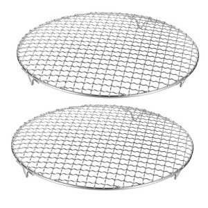 Unique Bargains Stainless Steel Round Cross Wire Barbecue Grill with Legs - 1 of 4