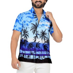 LA LEELA Mens Hawaiian Shirts Short Sleeve Button Down Shirt Men's Vacation Shirts Summer Beach Casual Tropical Shirts for Men Funny - 1 of 4