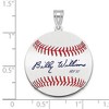 Black Bow Jewelry Sterling Silver Billy Williams Signature MD Enamel Baseball Pendant - 4 of 4