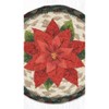 Earth Rugs Festive Red Poinsettias Round Coaster 7" Seasonal Farmhouse Drink Mat - 3 of 3