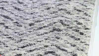 Ivory Charcoal 2'6"x4' Synthetic Easy-Care Rectangular Rug
