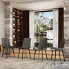 LOVSON Modern Kitchen Dining Chair Set of 4, Casual PU Leather Dining Chair, Gray - 2 of 4