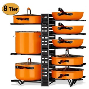 MaseiKar Pot Organizer Rack 8 Tiers Pots and Pans Organizer, Pot Lid Organizer for Kitchen Cabinet Cookware Organizers and Storage,Upgraded - 1 of 4