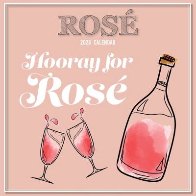 2026 Square Wall Calendar, Rosé, 16-Month Animals Theme with 180 Reminder Stickers (12x12 In)