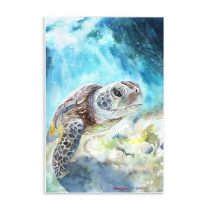 Stupell Industries Sea Turtle Ocean Watercolor, 13" x 19" - 1 of 4