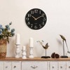 Farmhouse Black Wall Clock 12 Inch Quartz Operated Vintage Wooden Decorative Silent Analog Clock Kitchen Living Room - 2 of 4